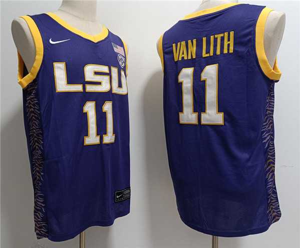Mens LSU Tigers #11 Hailey Van Lith Purple Stitched Jersey->->NBA Jersey
